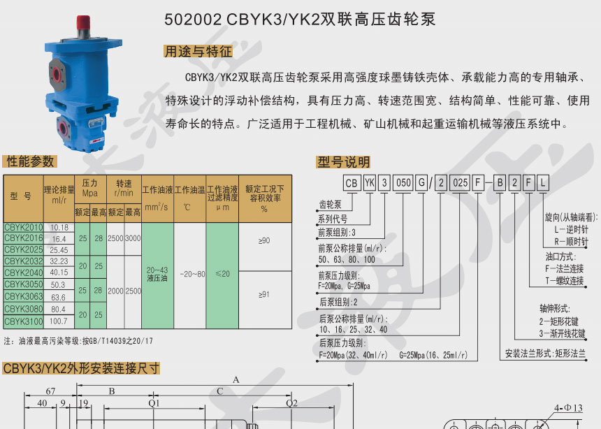 双联高压齿轮泵厂家