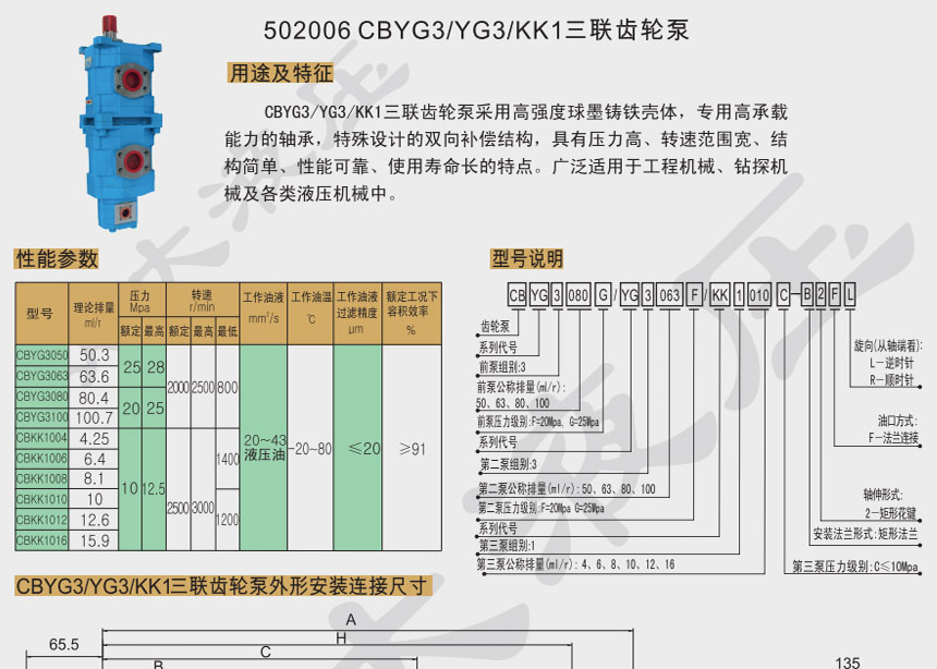 三联齿轮泵批发