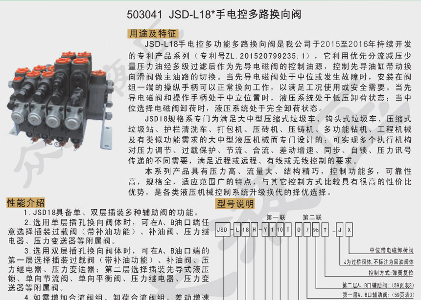 高性能多路阀